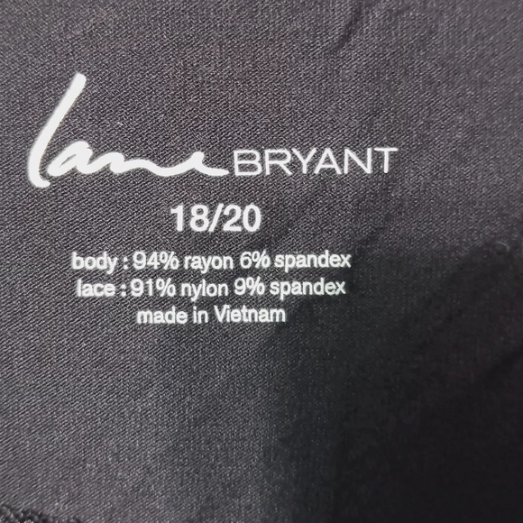 3 X$20 NWT Lane Bryant Sleeveless Black Top Lace Trim Neckline Size 18/20 - Picture 3 of 7